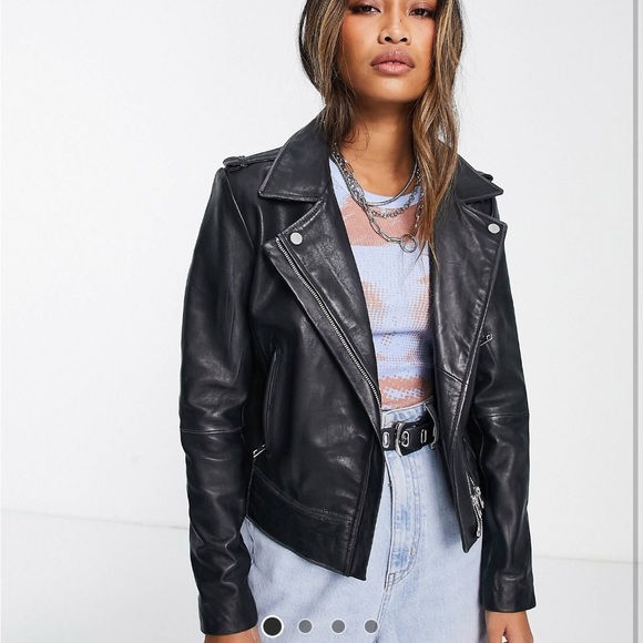 Barneys original Beppe leather jacket with ribbed detail - Picture 2 of 2